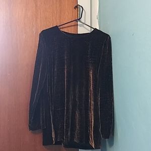 Unique brown sparkly polyester blouse
